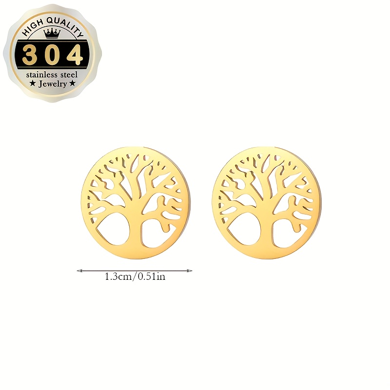Women's Tree of Life Earrings, 304 Stainless Steel Hypoallergenic